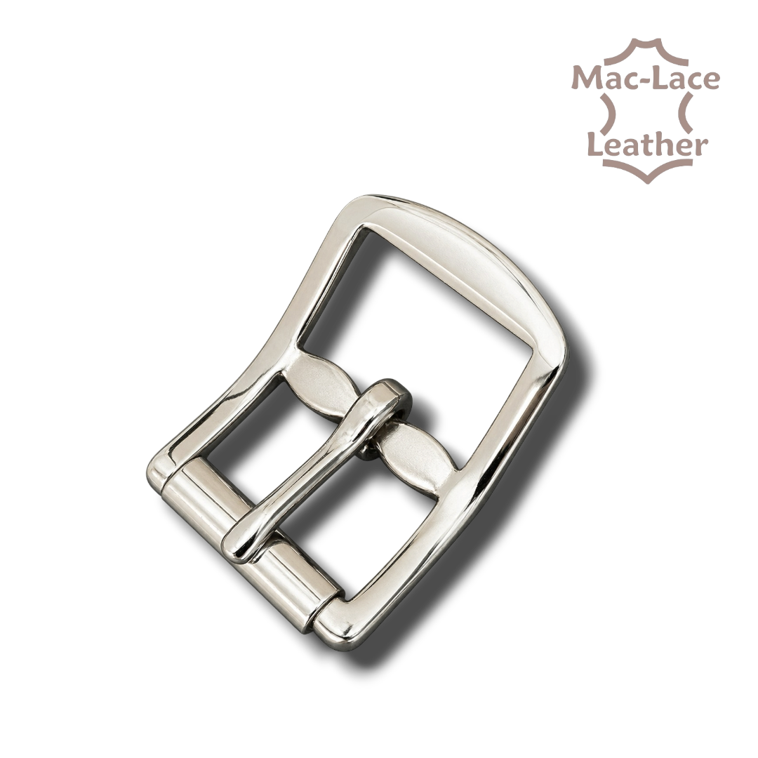 25mm nickel Vic roller buckle for leather straps, SKU 350-00