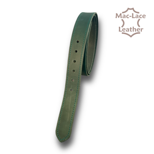 38mm Leather Belt-Blank Buff-Green Finish