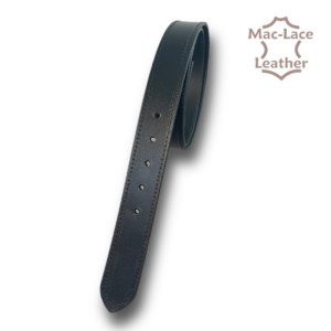 Leather Belt 32mm Black with Black Stitching - Long