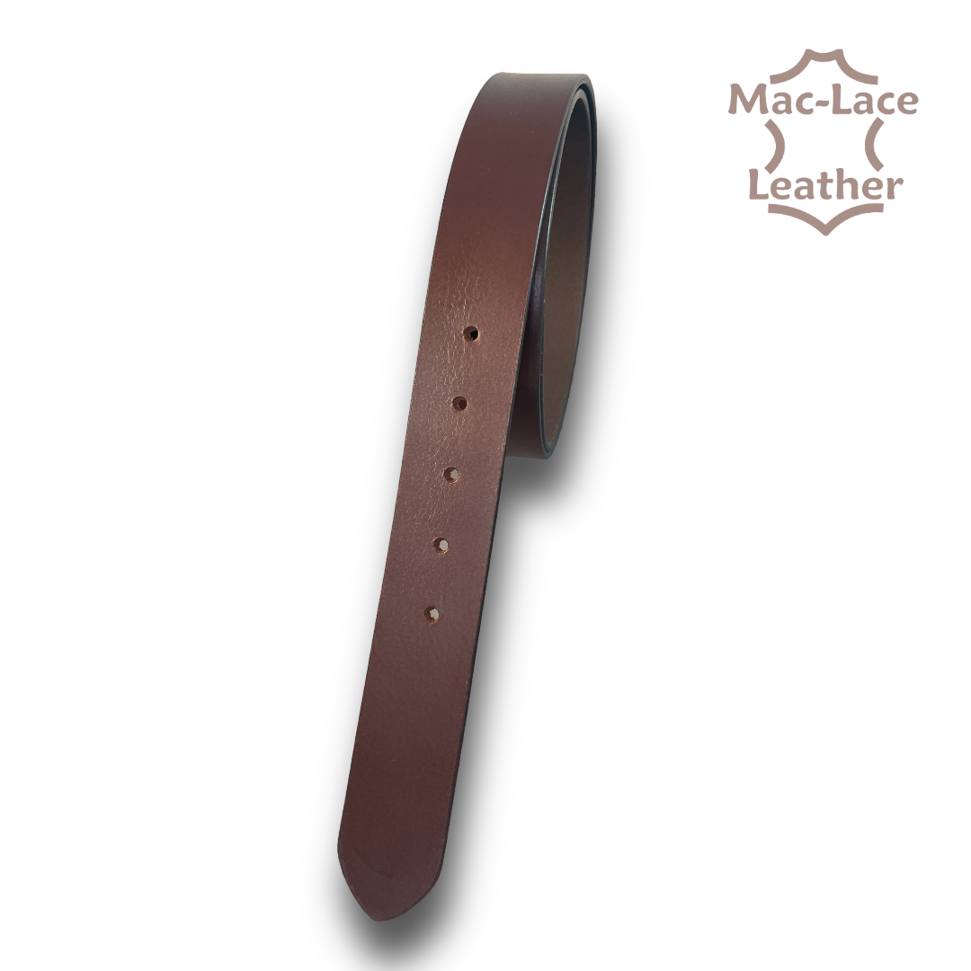 Leather Belt 32mm Burgundy - Long