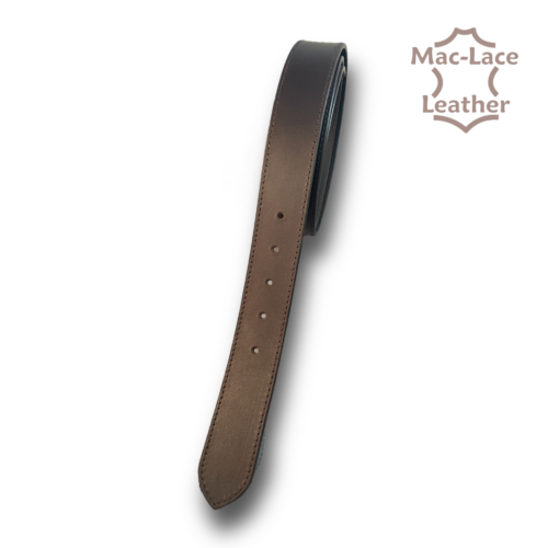 Leather Belt 32mm Dark Brown with Brown Stitching - Long