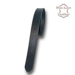 Leather Belt 38mm Black with Black Stitching - Regular