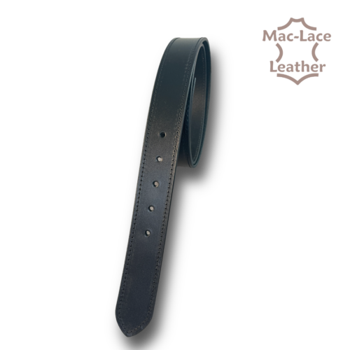 Leather Belt 38mm Black with Black Stitching - Regular