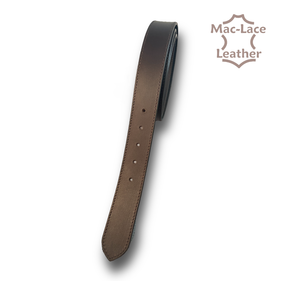 Leather Belt 38mm Dark Brown with Brown Stitching - Long