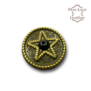 Concho Antique Black-Stone Star 25mm