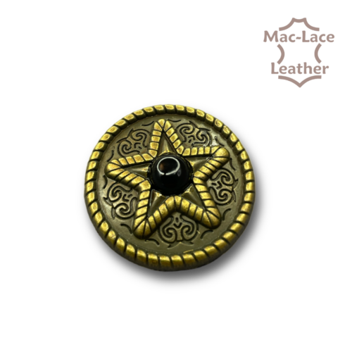 Concho Antique Black-Stone Star 25mm