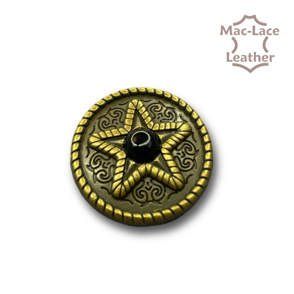 Concho Antique Black-Stone Star 25mm