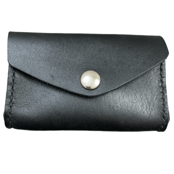 Quirky Little Black Leather And Kangaroo Fur Purse – Brand Spanking Vintage