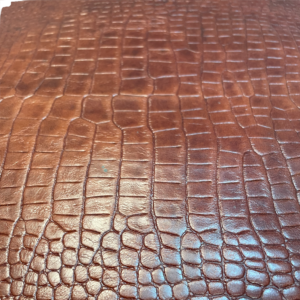 Crocodile Embossed Vegetable Tanned Genuine Leather Lamb Skin