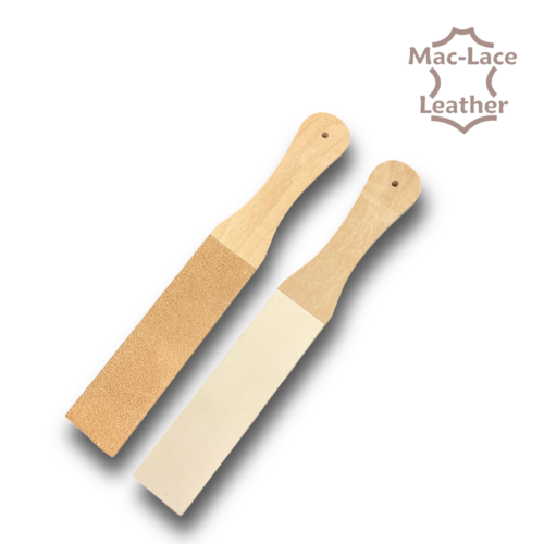 Wooden-Handle Leather Sharpening Strop