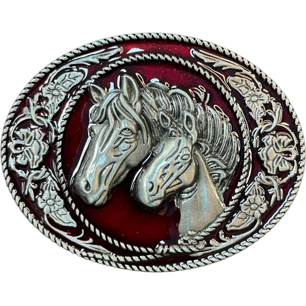 Trophy BuckleTwin Horses Head MacLace Leather Buy Online