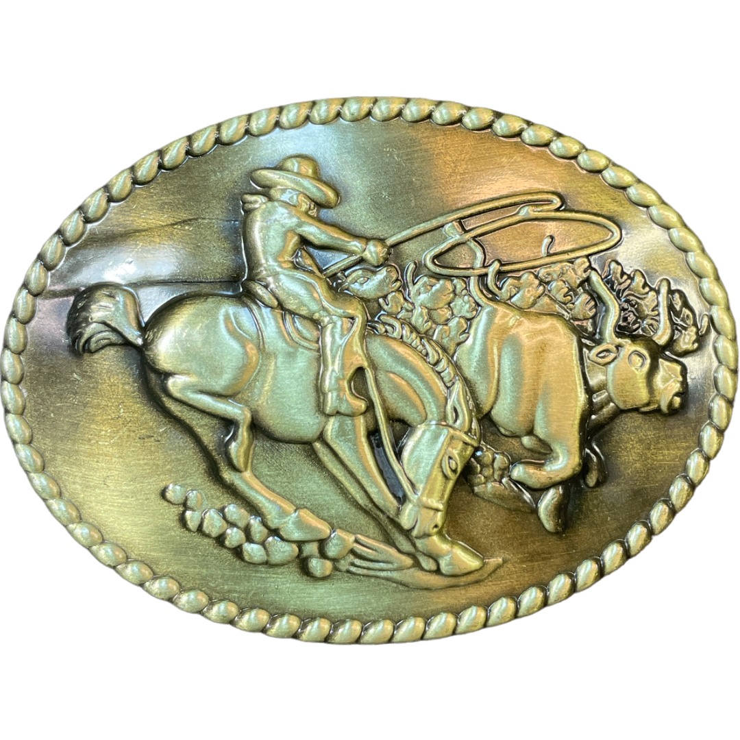 Trophy Buckle - Cowboy Brushed Brass
