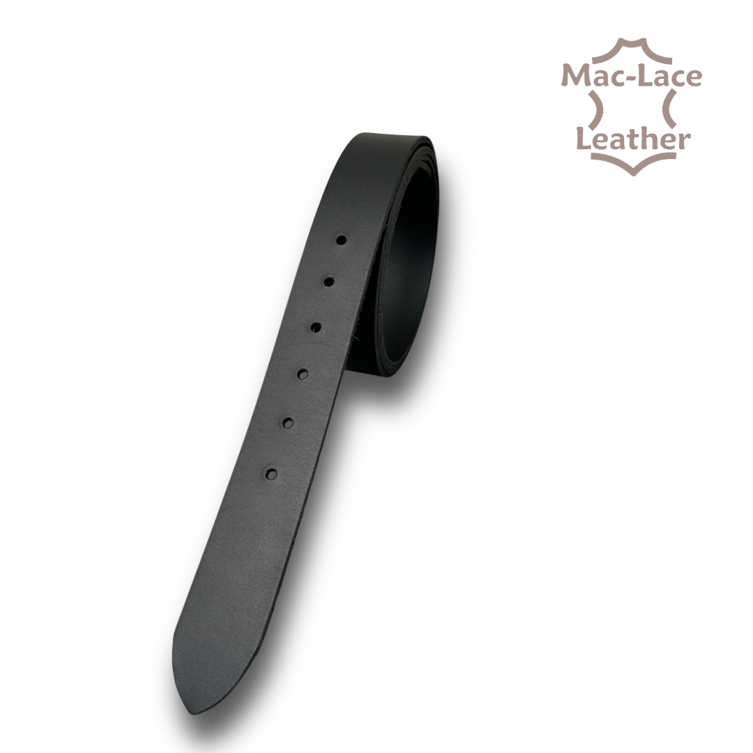 Chrome Buffalo Leather Belt Blanks Matt Black