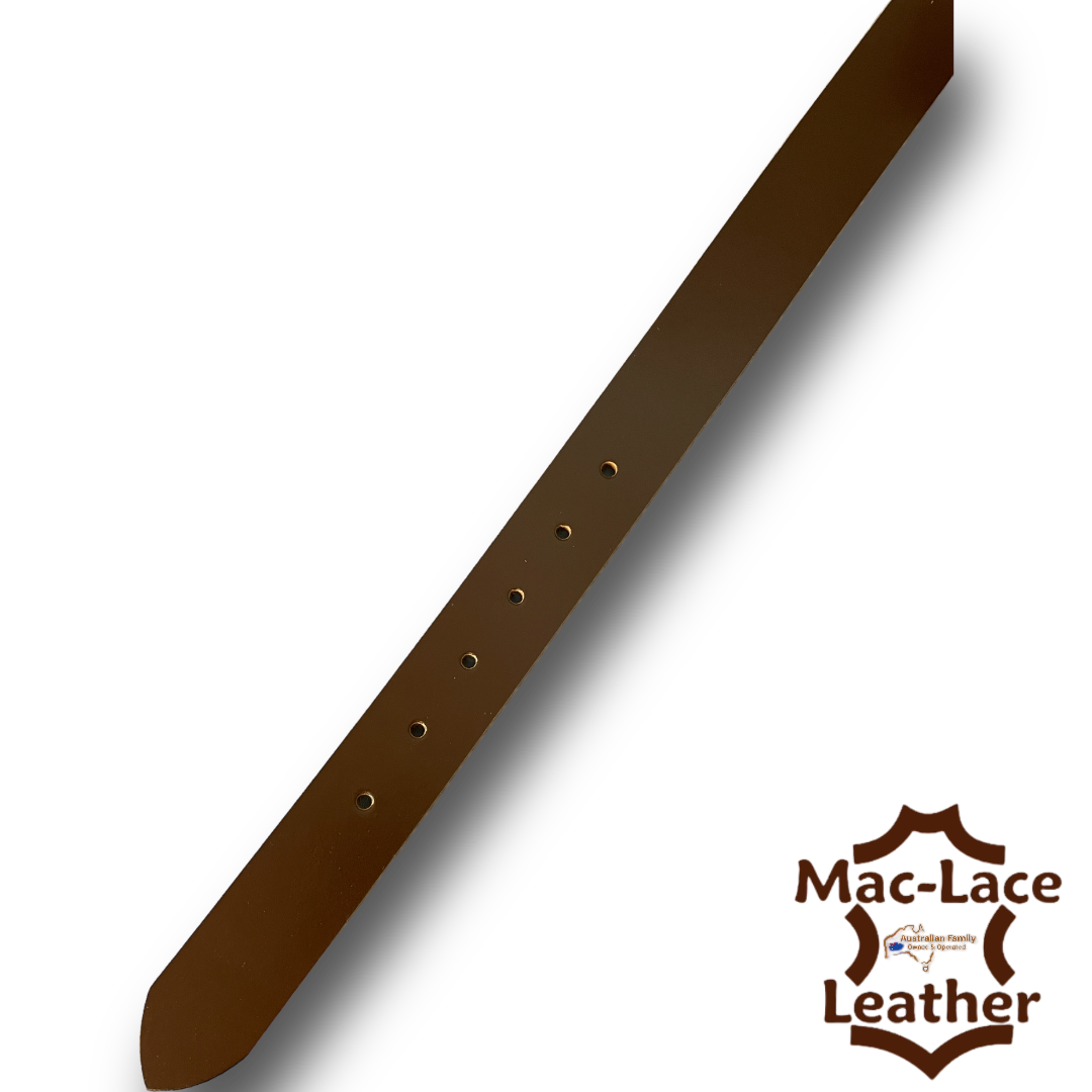 Buffalo Leather Belt-Blanks Gloss Brown