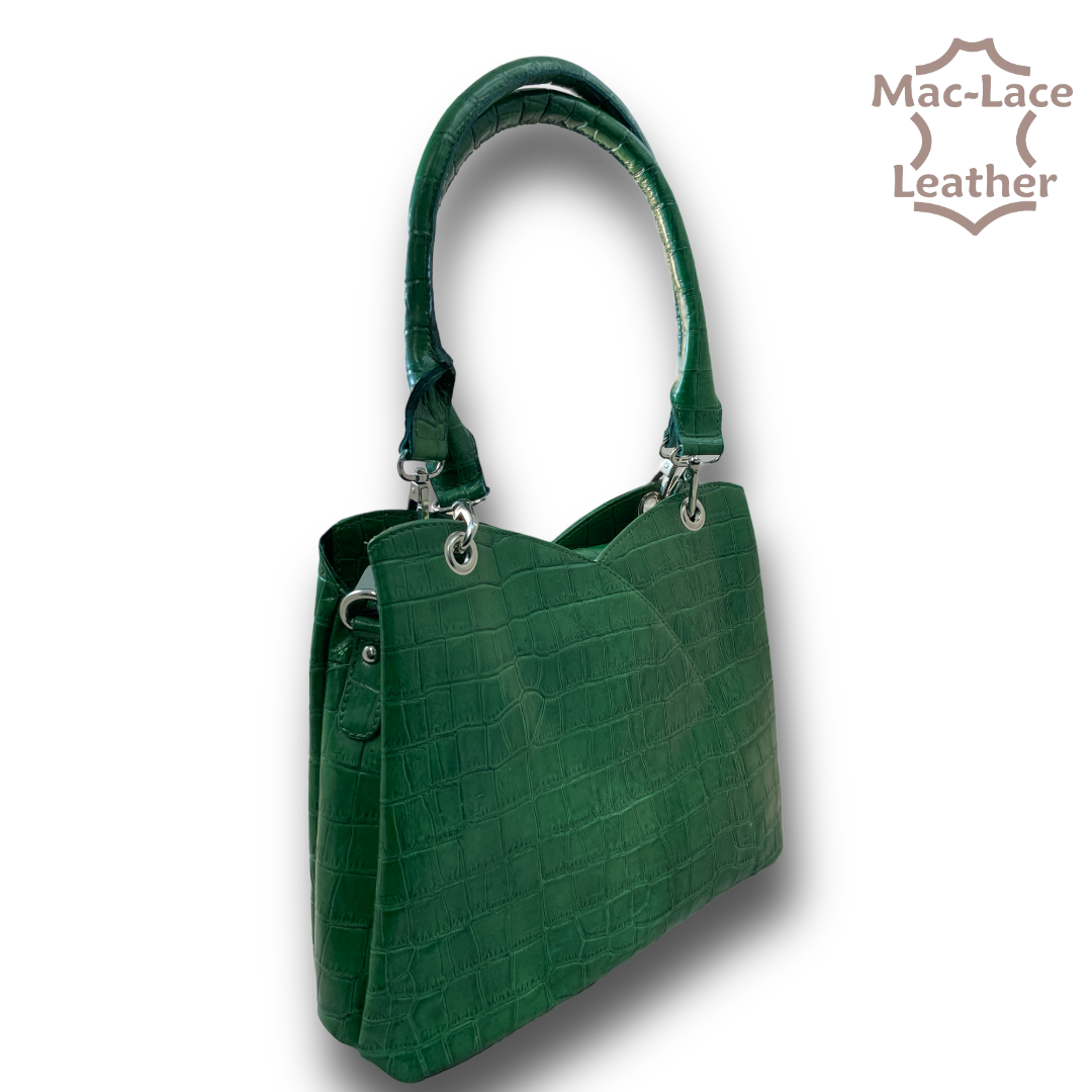 Leather Luxury Green Handbag | Mac-Lace Leather | Buy Online