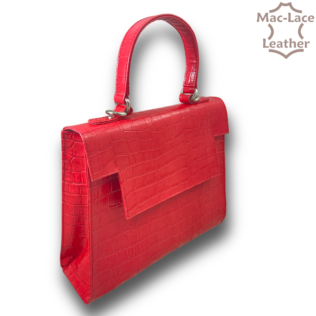 Leather Luxury Red Handbag by Mac-Lace Leather in QLD
