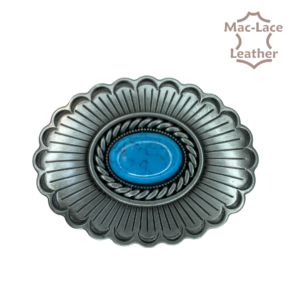Trophy Buckle -Oval Turquoise Centre Stone