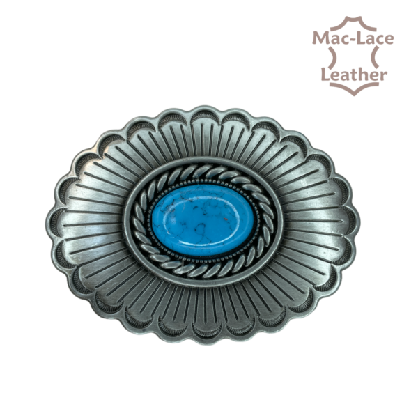 Trophy Buckle -Oval Turquoise Centre Stone