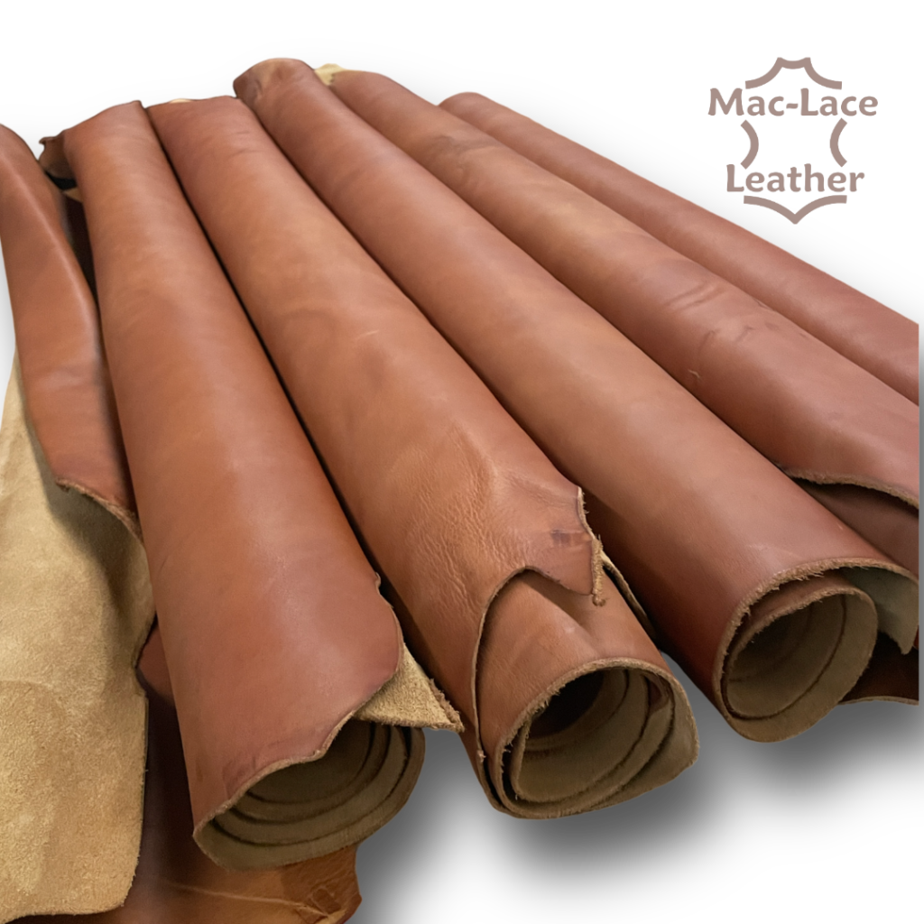 Safari Cow Sides Full Veg Rustic Amber 1.8/2mm MacLace Leather