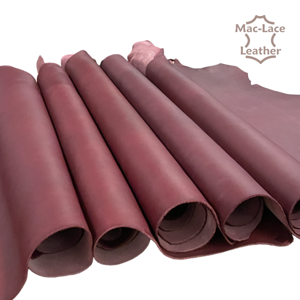 Buy Burgundy Soft Pebbled 100% Real Cowhide Leather Sheets Online in India