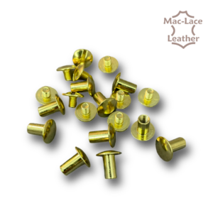 10mm Brass-Platted Chicago Screws in Pack of 10