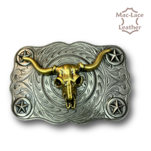 Trophy Buckle - Longhorn Buckle Antique Nickel