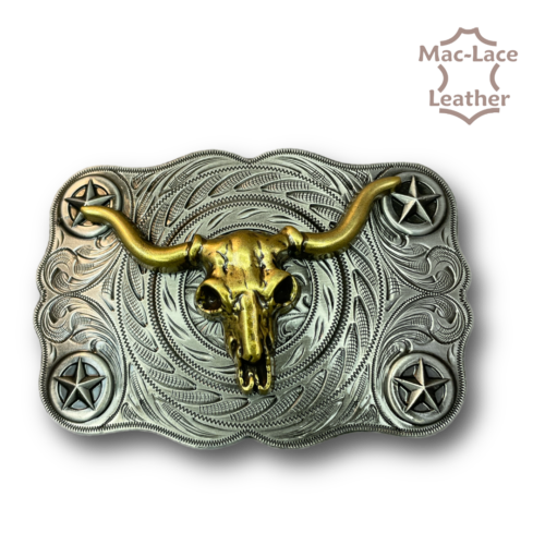 Trophy Buckle - Longhorn Buckle Antique Nickel