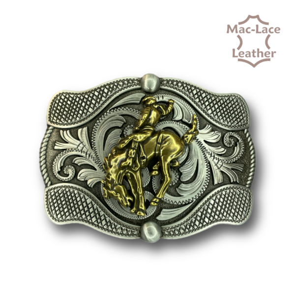 Trophy Buckle Bucking-Horse Nickel and Brass