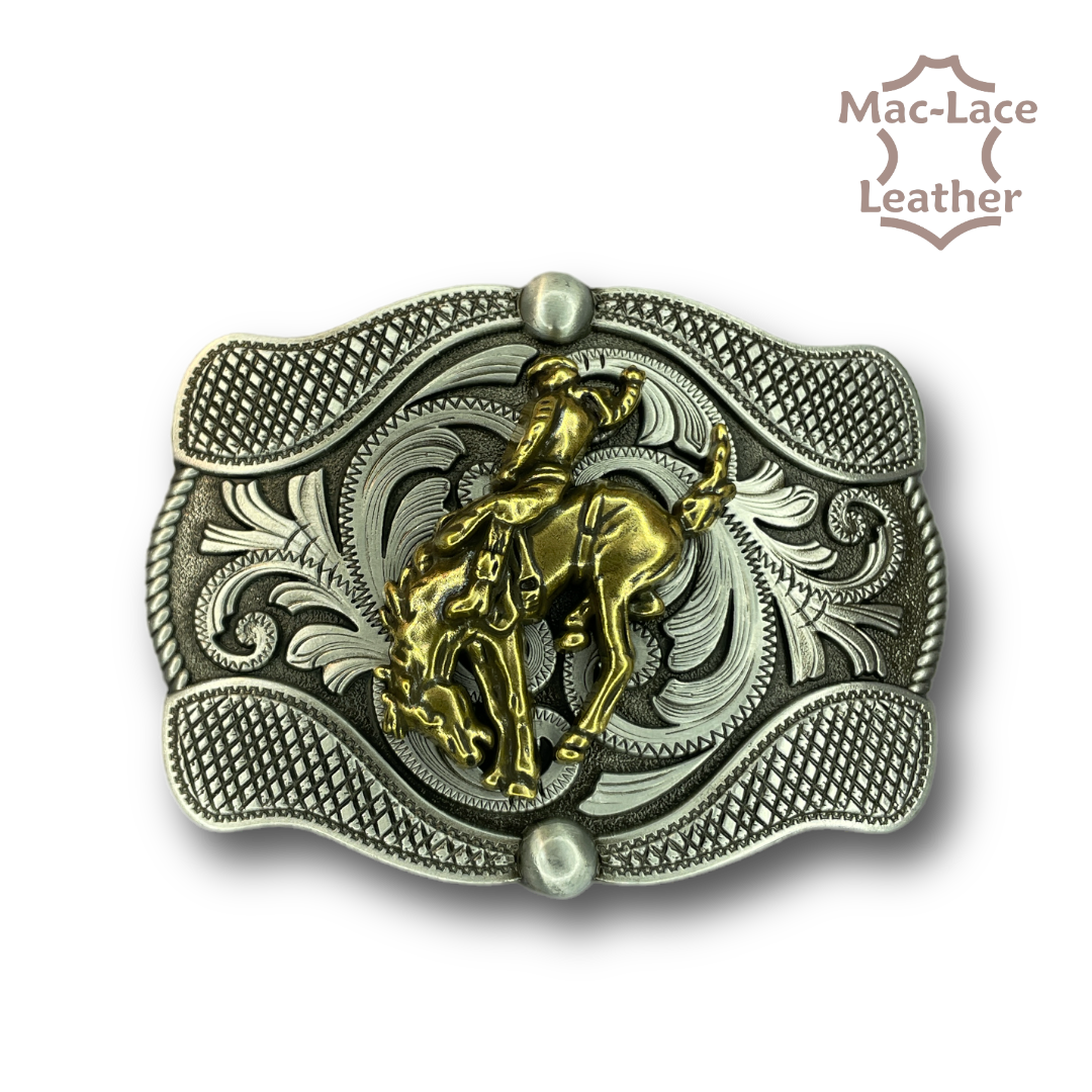 Trophy Buckle Bucking-Horse Nickel and Brass | Mac-Lace Leather | Buy ...