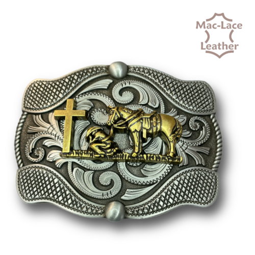 Trophy Buckle - Respect antique Brass/Nickel Buckle