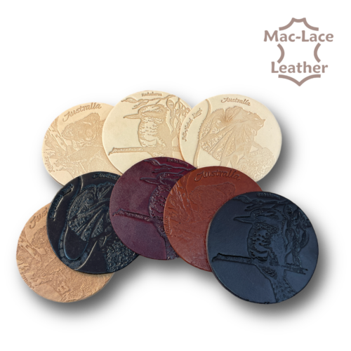 Leather Stamp-Coasters Australian Wildlife