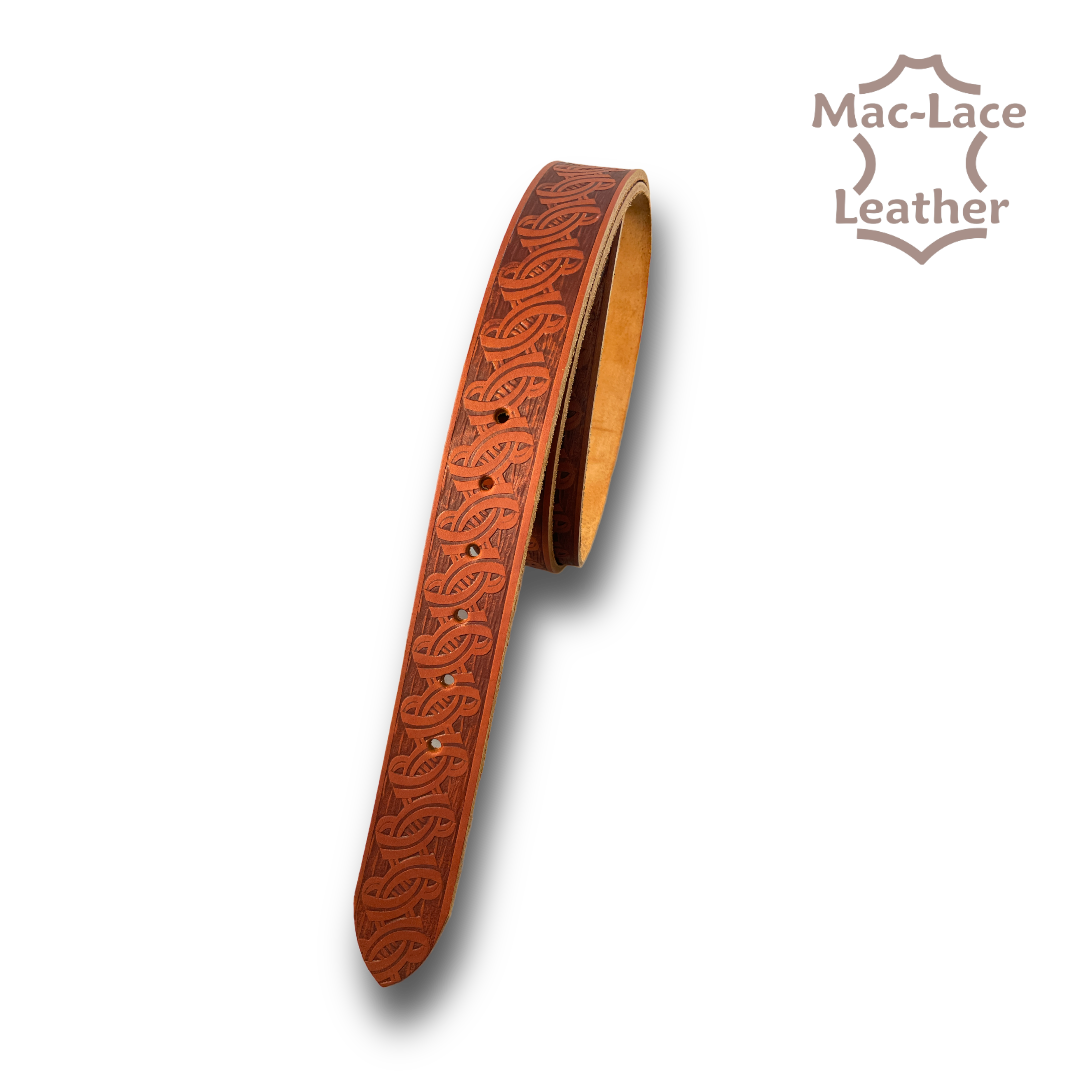 32mm Swirl-Embossed Amber Belt-Blank