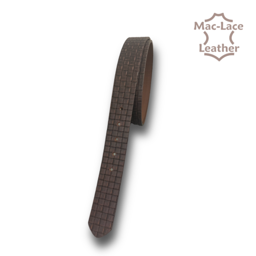 38mm Medium-Brown Embossed Belt-Blank