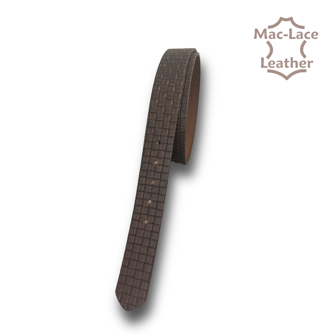 38mm Medium-Brown Embossed Belt-Blank