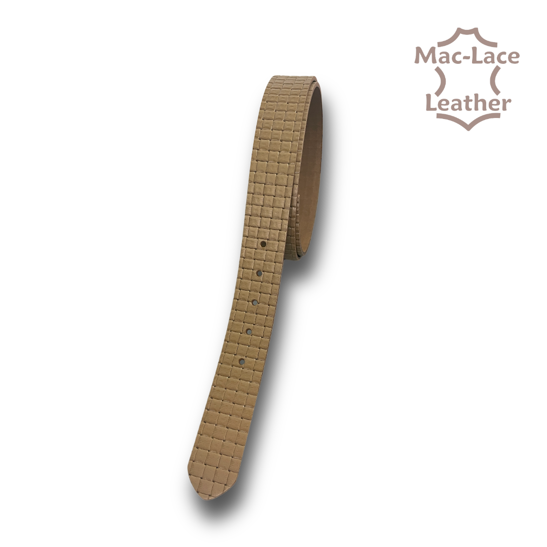 38mm Natural-Tanned Embossed Belt-Blank