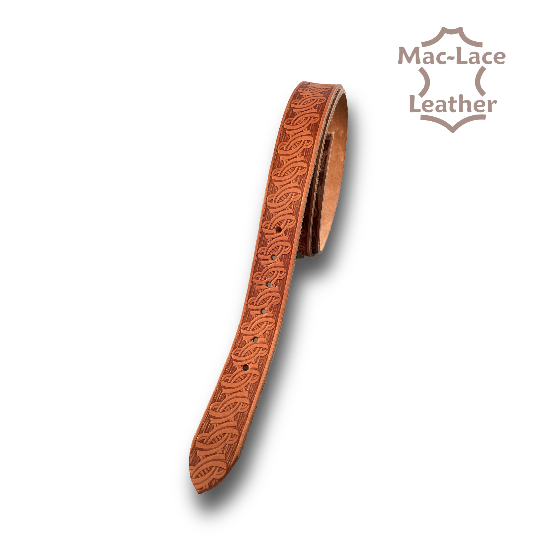 Embossed Leather Belt-Blank swirl