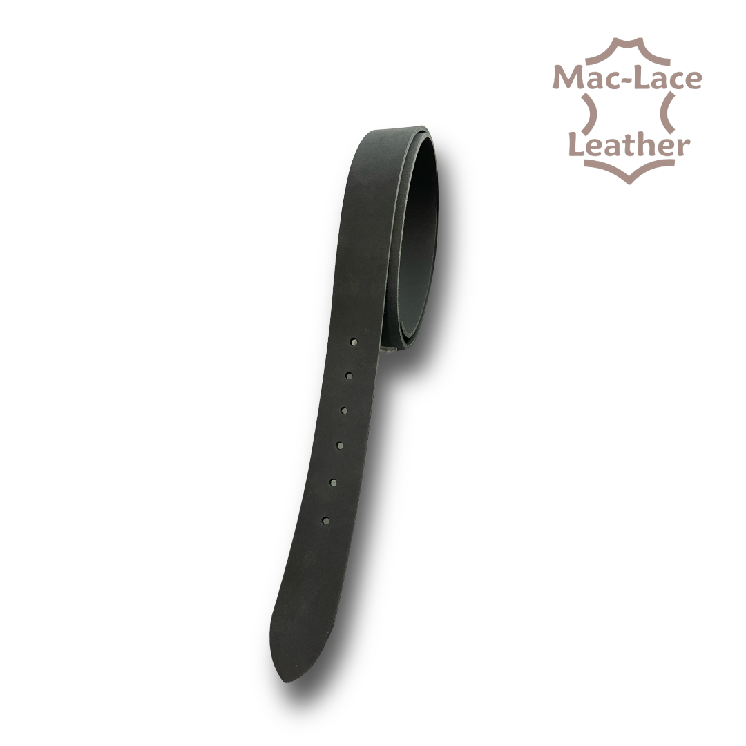 Premium Italian Belt Blanks Black Matt Tipped and Holed