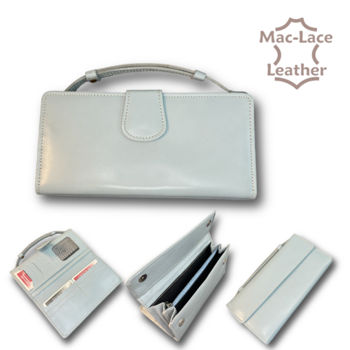 Ladies Baby-Blue Leather Purse with small handle