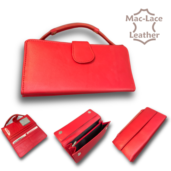 Ladies Red Leather Purse with small handle