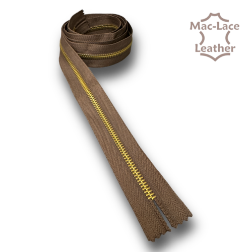 Brown Zipper Brass Tape 2m