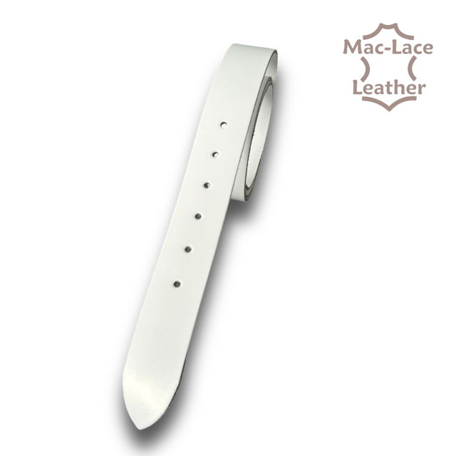 Chrome Buffalo Leather Belt Blanks White