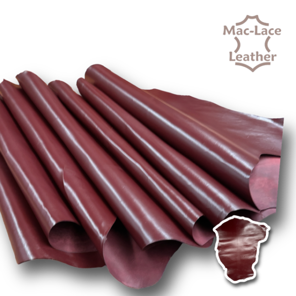 Kangaroo Hide Full-Grain Burgundy Veg-Tanned