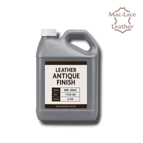 2.5 litre MR MAC Leathercraft Antique Finish for colouring natural and vegetable-tanned leather and highlighting carved, tooled and stamped patterns.