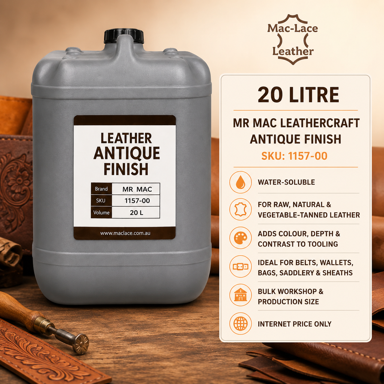 20 Litre MR MAC Leathercraft Antique Finish