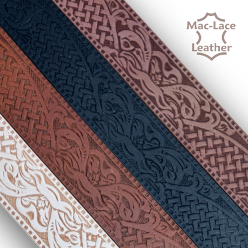 Embossed Belt-Blank Floral Basket Weave Design