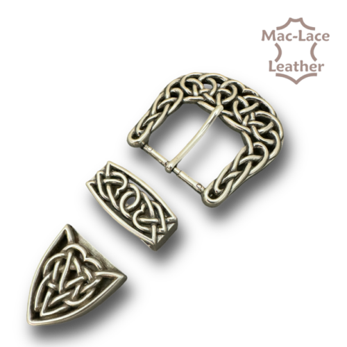 Celtic 3 Pcs Buckle Set 38mm Antique Silver