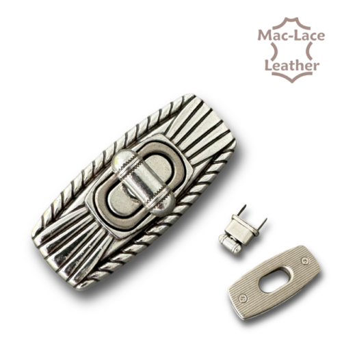 Rope Edge Oblong Bag Clasps Antique Silver