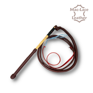 Stock whip 16 Plait Kangaroo Burgundy (5905-00)