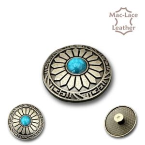 Concho 25mm Brushed Nickel with Turquoise Stone (4362-00)