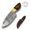 Dark Brown Handle Damascus Skinning Knife (5969-00)